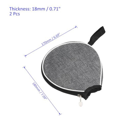 M METERXITY 2 Pack Ping Pong Paddle Cover - Table Tennis Racket Case Half Bag Apply to Storage Organize (Grey)