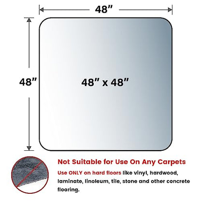 Yecaye Office Chair Mat for Hardwood Floor, Clear Computer Desk Chair Mat, PVC Heavy Duty Floor Protector for Rolling Chairs, 1.7mm Thick Floor Mat (Transparent, 48" x 48" x0.07'') - size: 48" x 48" x 0.07''