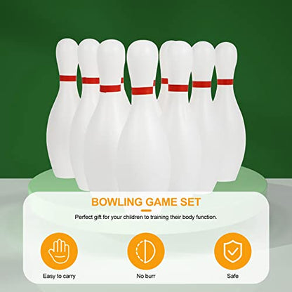 Kisangel 12-Piece Kids Bowling Set, Toddler Indoor Outdoor Plastic Sports Game with 10 Pins and 2 Balls, Lightweight Educational Activity Toy for Boys & Girls Ages 3+