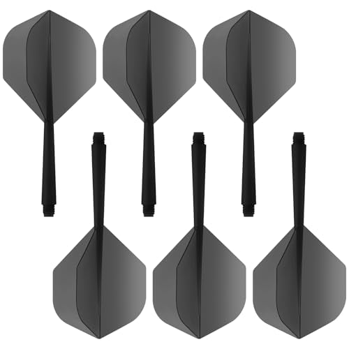 Accmor Integrated Dart Shaft and Flights, Dart Flights for Steel Tip Darts/Soft Plastic Tip Darts, Dart Replacement Flights Accessories - color: 6pcs-transparent black