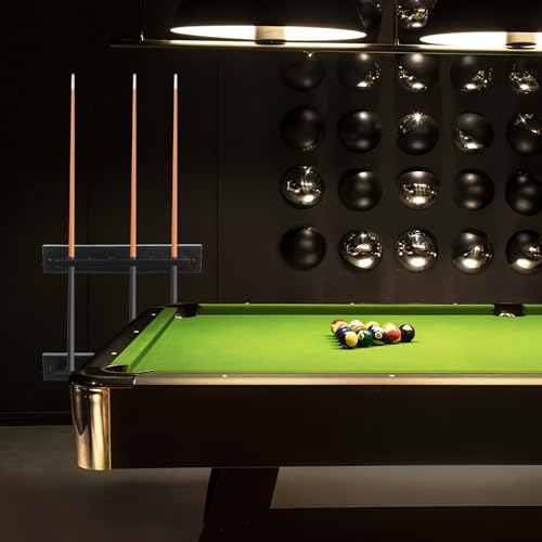DOITOOL Solid Wood Billiard Cue Wall Rack 6-hole Pool Stick Holder Wall-mounted Cue Storage Organizer for Indoor Recreation Room