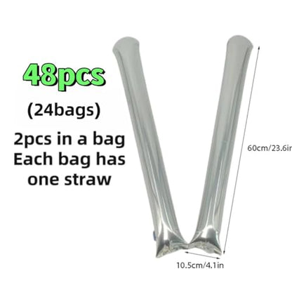 48pcs Round Head Boom Sticks Thunder Sticks Cheering Sticks Team Spirit Plastic Cheerleading Spirit Stick Clapper Inflatable Noise Maker Sports Supply (Silvery) - color: Silvery