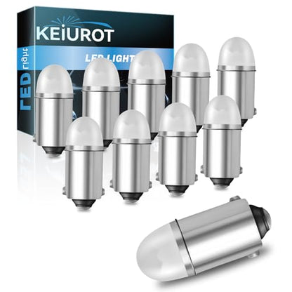 Keiurot GE44 47 756 755 Bulb for Pinball Machine Light Bulb 1893 1895 1847 Bulb BA9S DC 6.3V 6V Led Bulbs, White 10Pack - color: White, size: BA9S