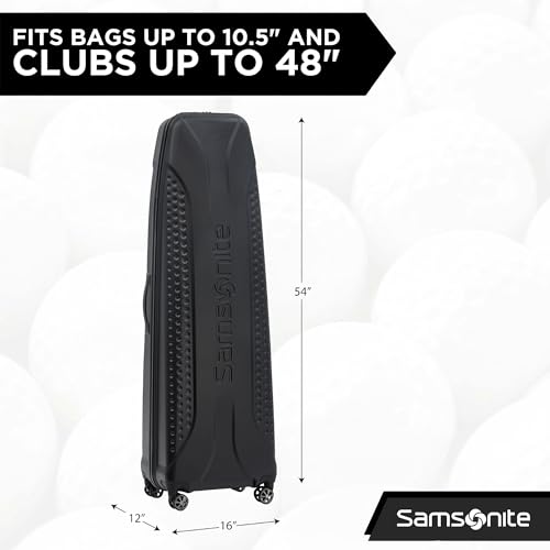 Samsonite Tour Pro Golf Hard Case Travel Bag | Lightweight, Durable ABS Shell, 360 Degree Multi-Directional Shark Wheels - color: Jet Black