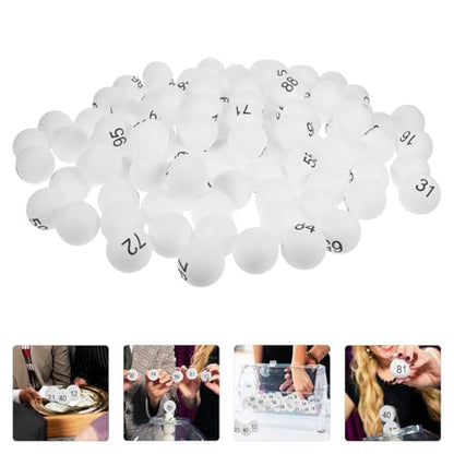 INOOMP 100Pcs Numbered Table Tennis Balls 1-100 Printed Lottery Digital Balls for Party Games Raffle Draw Decoration and DIY Entertainment