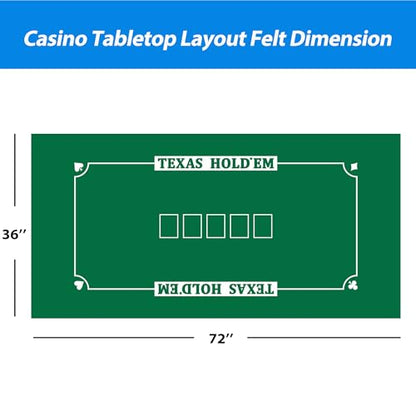 GSE Games & Sports Expert 36" x 72" Double-Sided Casino Layout Felt, Las Vegas Style Tabletop Mat for Parties, Home Entertainment, Poker Game Night - style: Blackjack&Texas Hold'em Poker