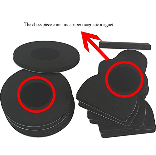 Giant Chess Set Outdoor Games for Family Lawn Games,Round Shape Magnetic Chess Pieces Only & Cloth Chess Board Portable International Chess Gifts