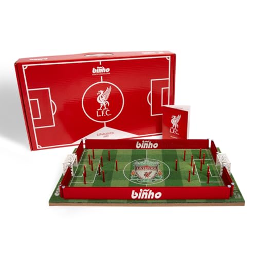 Binho Board Classic Board Game Liverpool Football Club Edition - 2-Player Fast-Paced Finger Flicker Pinball Family Board Game - Portable Tabletop Sports Game Set for Any Occasion