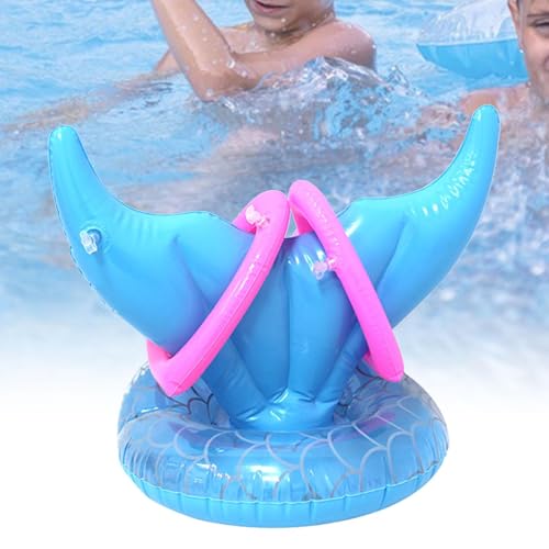 DYNWAVE Inflatable Toss Game Set,Swimming Ring Toss Toy,Inflatable Mermaid Tail,for Party Favors Beach Backyard Children Family
