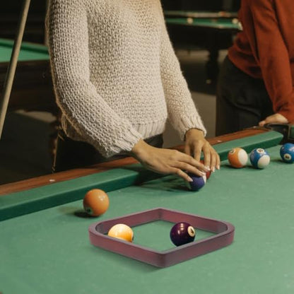 PartyKindom Wooden Billiard Pool Ball Rack Triangle Rhombus Shaped for Standard 2-1/4" Balls Versatile Nineball Setup with Effortless Placement for Clubs and Leisure Venues