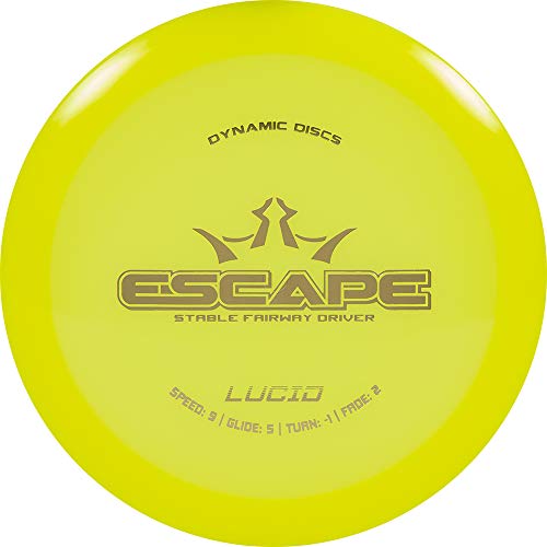 Dynamic Discs Lucid Escape Disc Golf Fairway Driver | Slightly Overstable Disc Golf Driver | Durable Premium Plastic | Fairway Driver Disc Golf Disc | 170g+ - color: Yellow