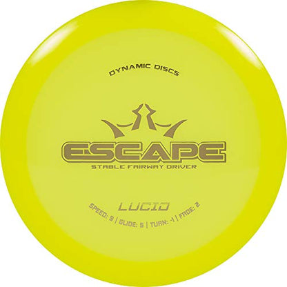 Dynamic Discs Lucid Escape Disc Golf Fairway Driver | Slightly Overstable Disc Golf Driver | Durable Premium Plastic | Fairway Driver Disc Golf Disc | 170g+ - color: Yellow