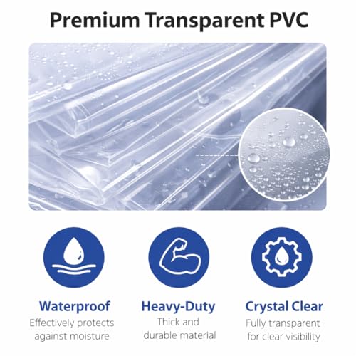 Custom Size Dust Cover - Clear Waterproof Protective Cover with Zipper & Drawstring, Heavy Duty, Transparent Design for Equipment, Furniture & Shelving