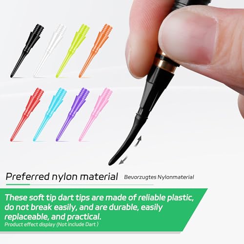 CyeeLife 2BA Thread Soft Tip Dart Points - Plastic Dart Tips - 100/1000 Pack Premium Replacement Dart Accessories - color: 100pcs