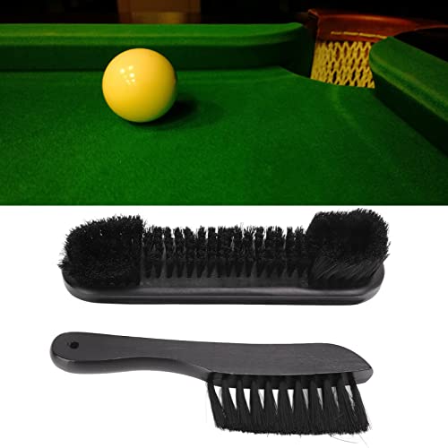 Tyenaza Billiard Table Brush Set, Billiards 9in Pool Table Brush 8.5in Rail Brush Kit Cleaning Tools with Wood Handle for Billiard Table Cleaning