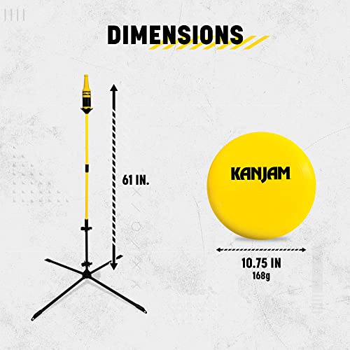 Kan Jam Disc Toss Game - Black/Yellow, Plastic - Snap-Together Setup for Outdoor Games - Steel Poles & Wide Bases for Yard Fun - Portable Carry Bag for Beach Activity & Family Outdoor Fun