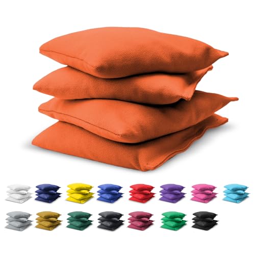 GoSports Cornhole Bean Bags Set of 4-16 Colors Available - Regulation All Weather, Mix and Match - color: Orange