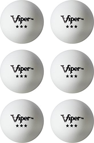 Viper Table Tennis Balls: White 40 mm Regulation Size, 6 Pack - style: 3 Star Rating