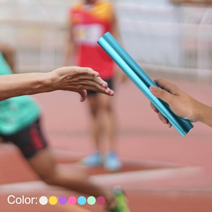 PATIKIL Relay Track Batons Set, Aluminum Alloy Tube Field Running Race Stick for Outdoor Athletics Sport Game Tool - color: Green, Purple, Silver