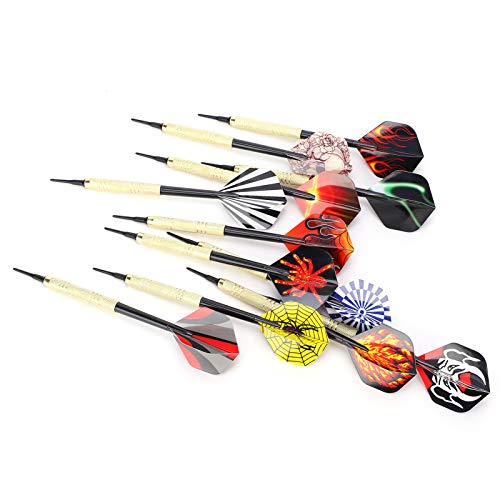 Alomejor Soft Tip Darts Set for Lovers, Competitive Sport Practice Tool for All Skill Levels, 14G Safety Set with 12Pcs Shaft Casual and Entertaining Games