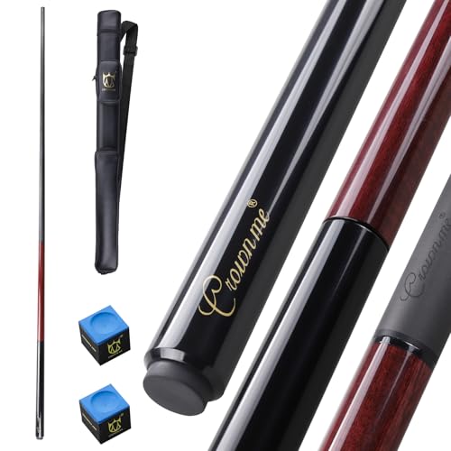 CROWN ME Carbon Fiber 3-Piece Jump Break Cue Stick with 13mm Phenolic Tip - Professional 55" Pool Billiard Equipment