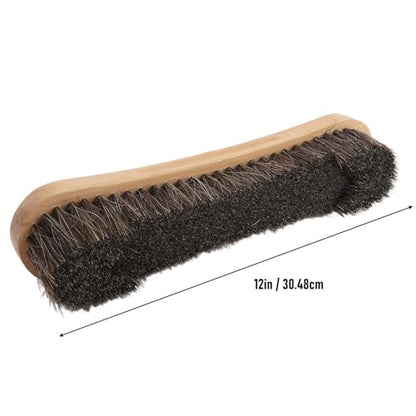 12 Inch Horsehair Pool Table Brush with Ergonomic Handle, Premium Billiard Table Cleaner for Dust and Fine Particles Removal, Ideal for Home and Commercial Use