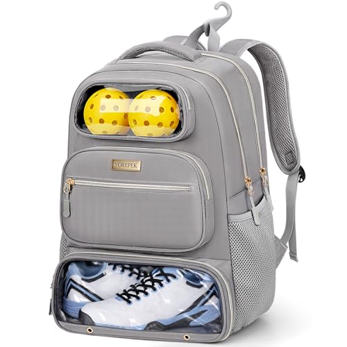 YOREPEK Large Pickleball Bag Backpack,Hold 4 Paddles with Padded Protection | 10 Pockets with Separate Shoe Compartment for Pickleball Accessories, Organized Pickleball Bags for Women Men on Game Day