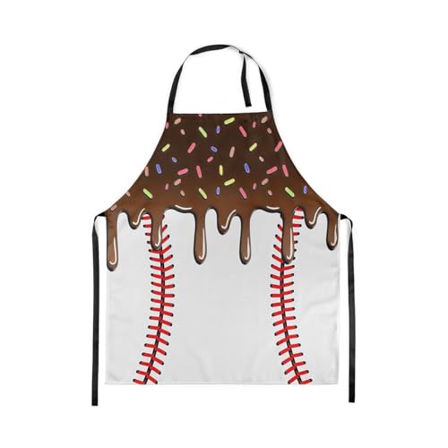 Castle Fairy Ice Cream Drip Baseball Kids Kitchen Apron - color: Brown White