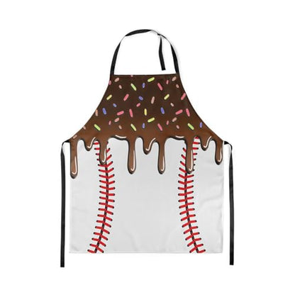Castle Fairy Ice Cream Drip Baseball Kids Kitchen Apron - color: Brown White