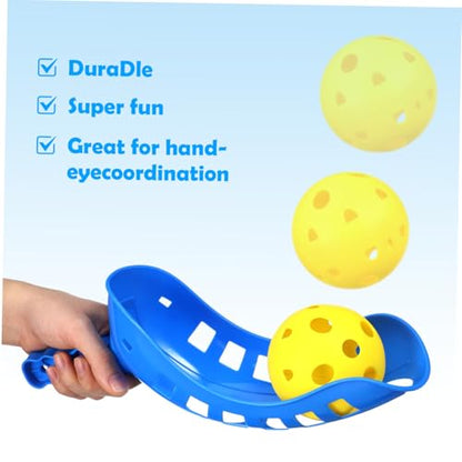 Toddmomy 3pcs Scoop Toss Ball Set for Boys and Girls Outdoor Games Beach Ball for Family Interaction Coordination Skills