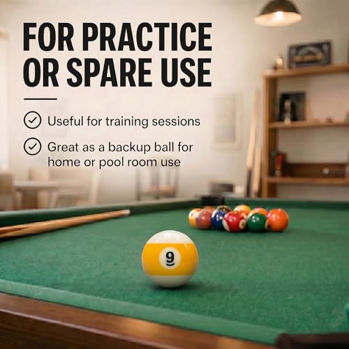 KONLLEN Single Replacement Pool Ball – 2-1/4" Regulation Size & Weight Billiard Ball Made of Phenolic Resin (Choose 1–15 or Cue Ball) - color: #9