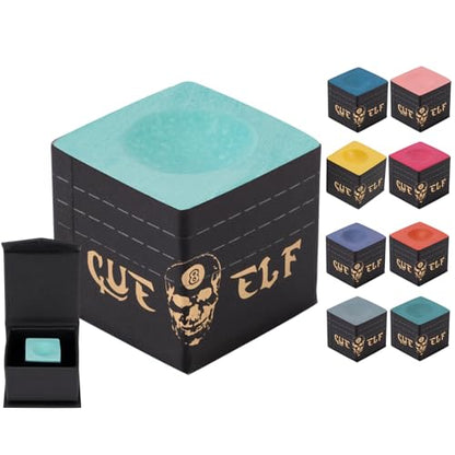 CUEELF Cube Pool Cue Chalk Technology Billiard Pool Stick Chalk for Professional Low Deflection, Durable, Reduces Miscues-1pc - color: Light green