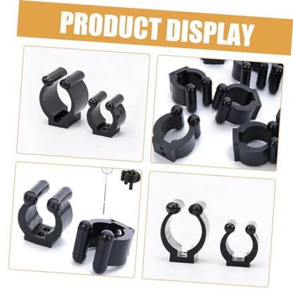 POPETPOP 10pcs Wall-Mounted Pole Clip Sturdy Fishing Rod and Pool Holder Plastic Rack Secure Locking Mechanism Efficient Storage for Cues and Rods Space-Saving Design