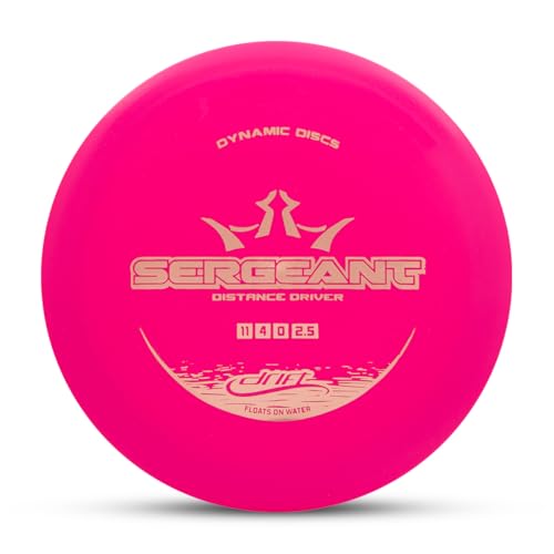 Dynamic Discs Drift Sergeant Disc Golf Distance Driver | Overstable Disc Golf Driver for Beginners | Lightweight & Floats on Water | Grippy Base Plastic | 120-130g (Colors May Vary) - color: Pink