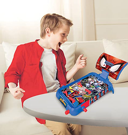LEXIBOOK, Spider-Man, Electronic Table Pinball, Action and Reflex Game for Children and familiy, LCD Screen, Light and Sound Effects, Blue/red, JG610SP - style: Spider-Man