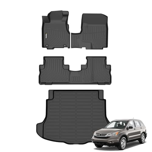 Wailtnb-All Weather Floor Mats & Cargo Liner for Honda CRV 2007-2011 Custom Fit Honda CRV 2007-2011 Waterproof Durable Easy to Clean Accessories - style: 44|For Honda CRV | 2007-2011 | Set