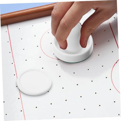 VICASKY Table Ice Hockey Pucks and Replacement Accessories for Home Air Hockey Tables Durable White Mallets with Felt Grip and Pucks for Competitive Game Rooms
