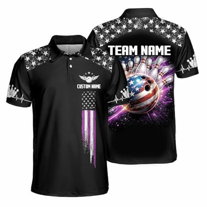 GABITA Personalized Bowling Jerseys for Men, Custom Bowling Shirts, Funny Bowling Shirts Gift for Bowler Team Player - color: A30