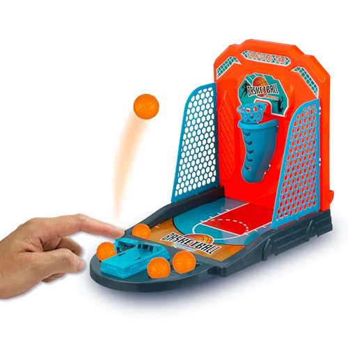 Tabletop Basketball Game - Mini Desktop Basketball Hoop for Office, Work | Mini Desktop Basketball Hoop for Office, Work & Travel. Desk Game Toy Collection. Fun Office Basketball for Kids, Adults - style: Basketball