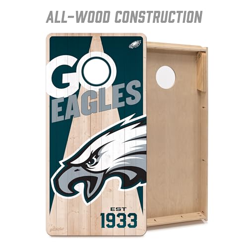 YouTheFan NFL 2’ x 4’ Professional Wood Cornhole Game with Logo Bags