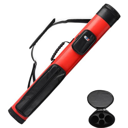 GSE Games & Sports Expert 2x2 Deluxe Hard Billiard Pool Cue Stick Carrying Case, Billiard Cue Case, Billiards Accessories (Several Colors Available) - color: Deluxe Oval - Red/Black