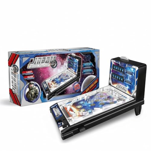 Pinball Machine for Kids 8-12, Pinball Toy with Lights Sounds and Scorer, Compact Tabletop Ball Shooting Game, Action and Reflex Game