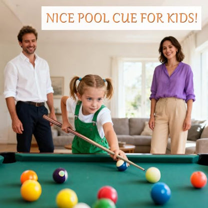 Pool Cue Stick Set of 6: 36" 42" 48" 52" 57" 13mm Tips Maple&Maras Wooden 1-Piece Billiard Cue Sticks, Pool Sticks for Adults Kids Beginners Billiards House Bar Small Space Pool Tables