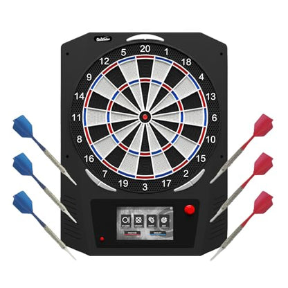 FunVision Electronic Dart Board with 7" Smart Touchscreen, Soft Tip Dartboard Set 19 Games and 883 Variations for 8 Players- Cyber Player AI & Practice Modes