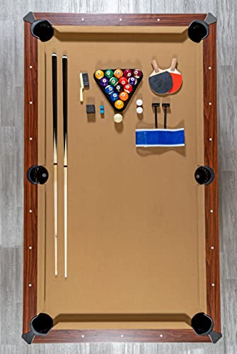Hathaway Pool Table Combo Set with Benches - color: Walnut