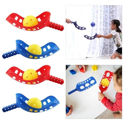 Kids Scoop Ball Game Outdoor Toys Sports Toss Game with 4 Scoops and 2 Balls for Backyard Beach Camping Family Gatherings