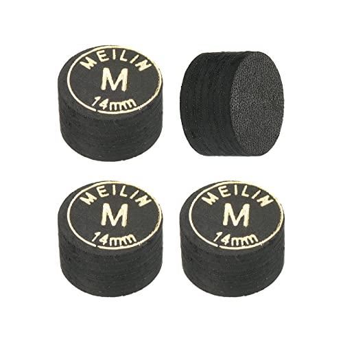 PATIKIL Pool Cue Tips Multiple Layer Pool Billiard Cue Tips Laminated Glue-on Snooker Stick Tip Billiard Accessories - size: 14mm, style: Medium