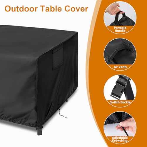 Kingling Outdoor Table Cover Square, 36 inch Square Patio Table Cover, Waterproof Outdoor High Top Table Cover Outdoor Patio Furniture Covers - 36" x 36" x 42"
