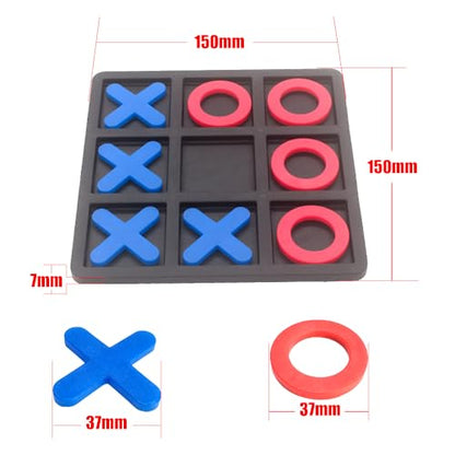 Tic Tac Toe Board Game,Tic Tac Toe Family Game, Classic Board Game, Classical Family Board Game,Children's Tic Tac Toe Game, Plastic tic tac Toe Game, Board Size 15 X 15 cm