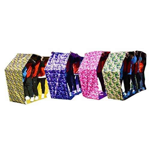 4PCS Teamwork Games Playing Run Mat，Outdoor Activities Carnival Fun Games Competition Games Rolling Running Mats, Yellow/Blue/Pink/Purple (Size : Adult-20M/26FT) - size: Adult-20M/26FT